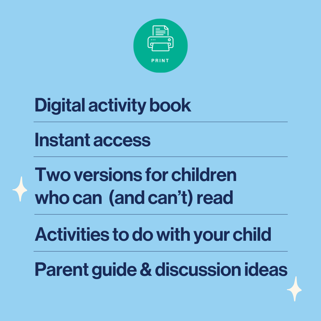 words to explain what you get when you buy the online safety activity book