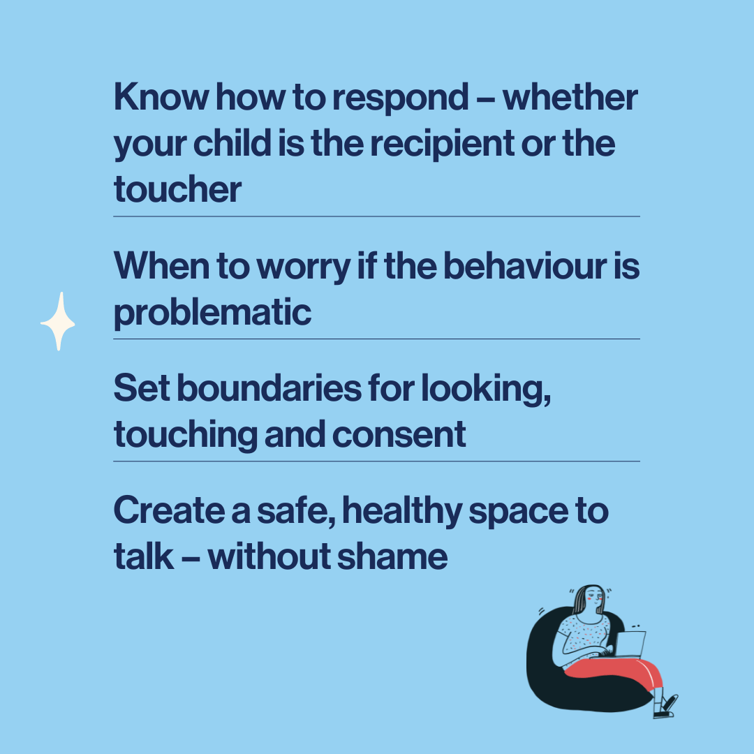 overview on what the crash course on Body Curiosity & Inappropriate Touching between Kids will do for parents