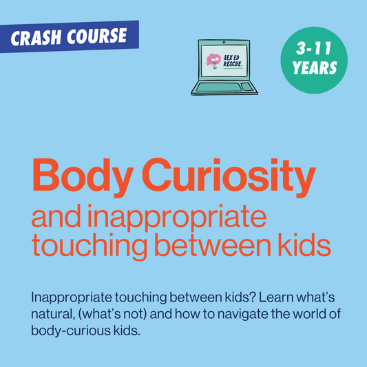 screenshot of the crash course about what to do when kids are curious aboutbodies and inappropriately touching them