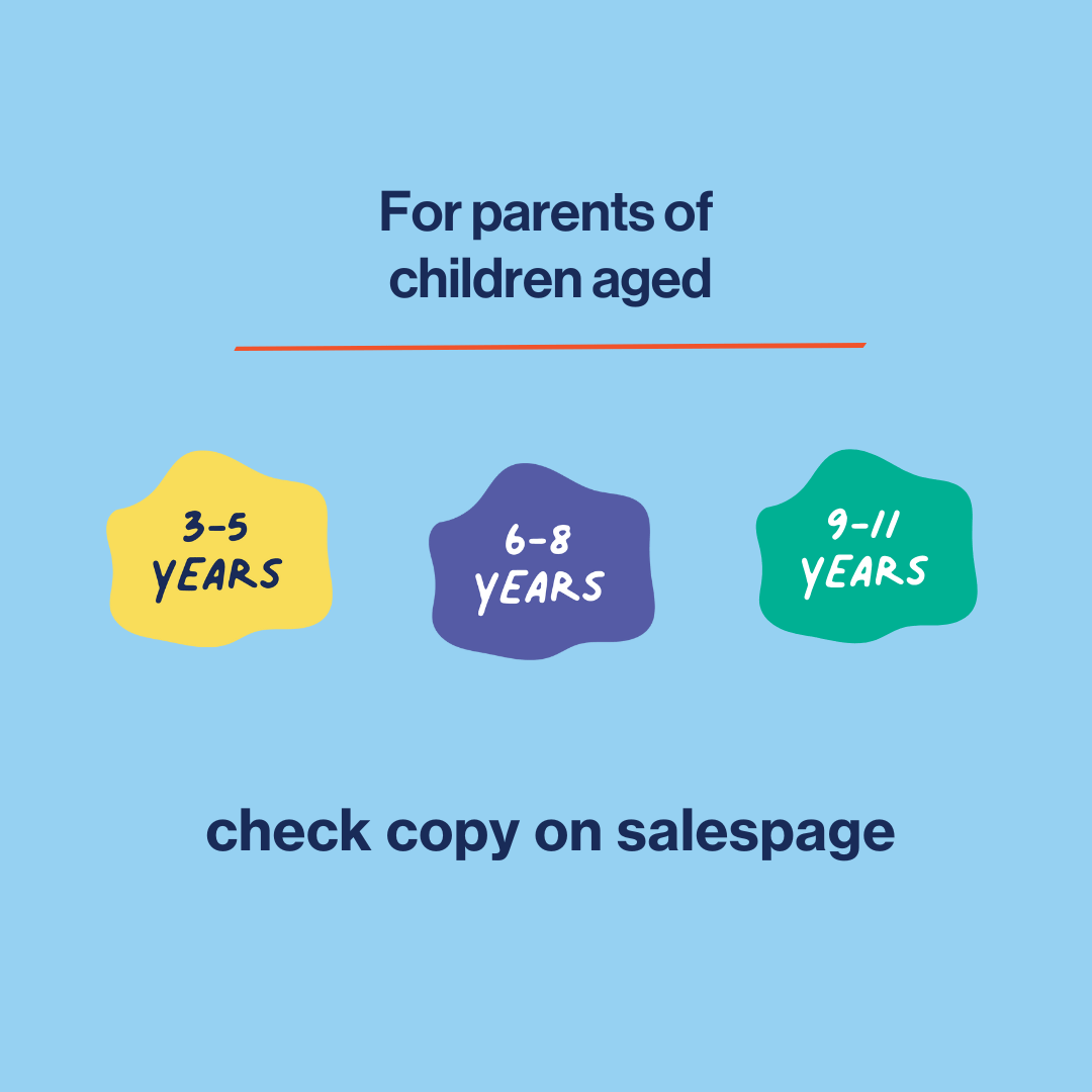 images explaining that the cyber safety prep pack is suitable for 3 to 11 year old children