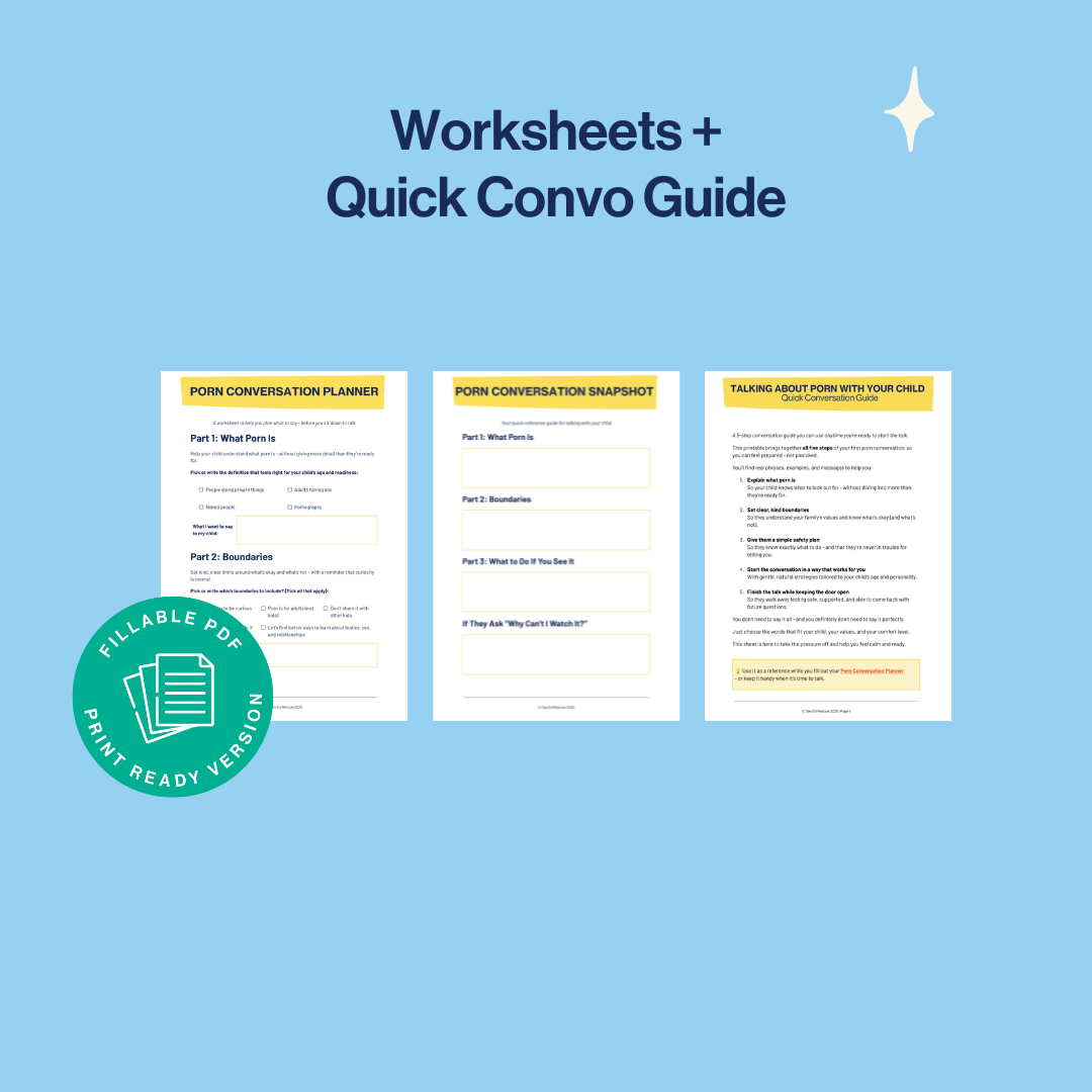 peek at the worksheets and quick convo guide for the porn talk course