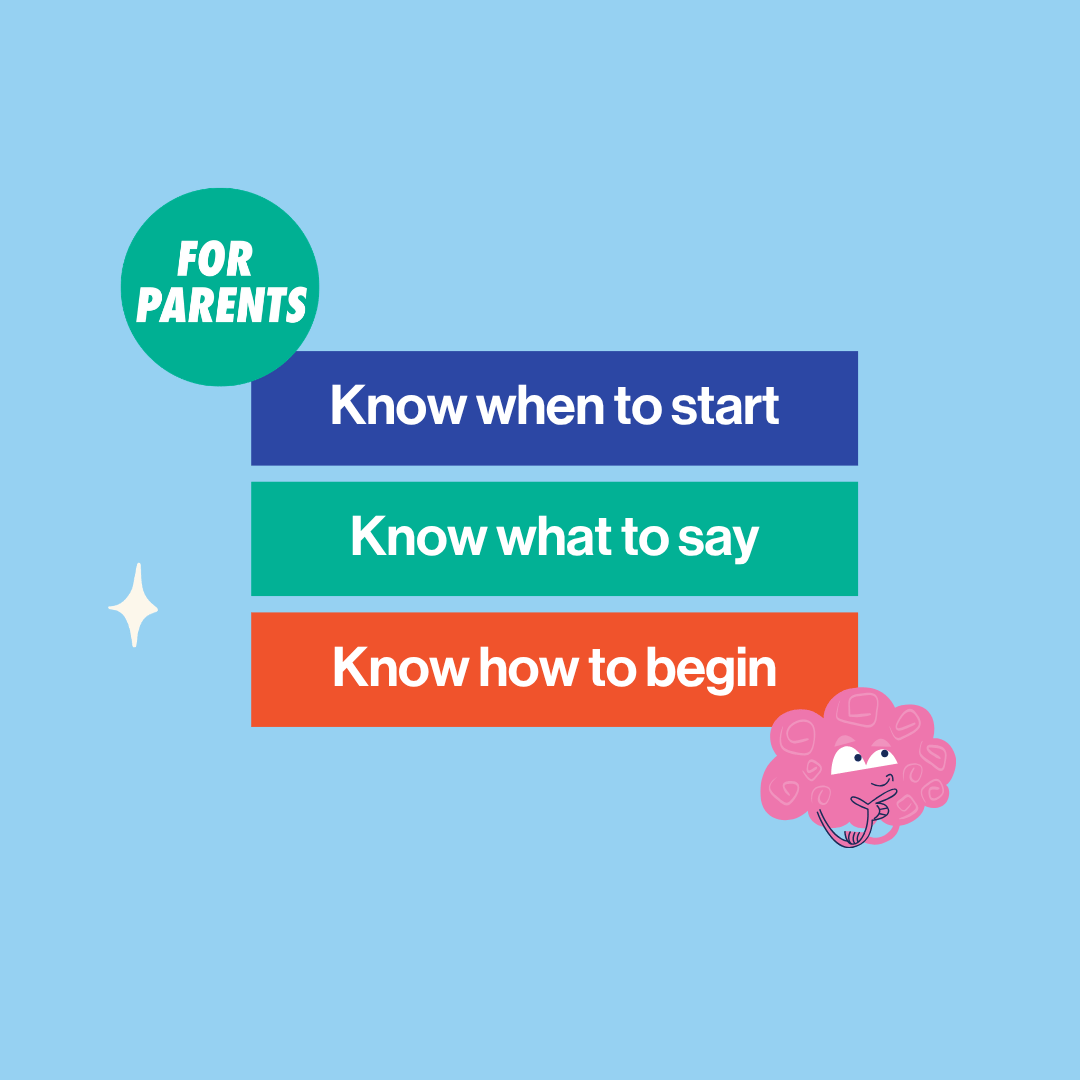 visual image that explains that this crash course will help parents with the sex talk with teens