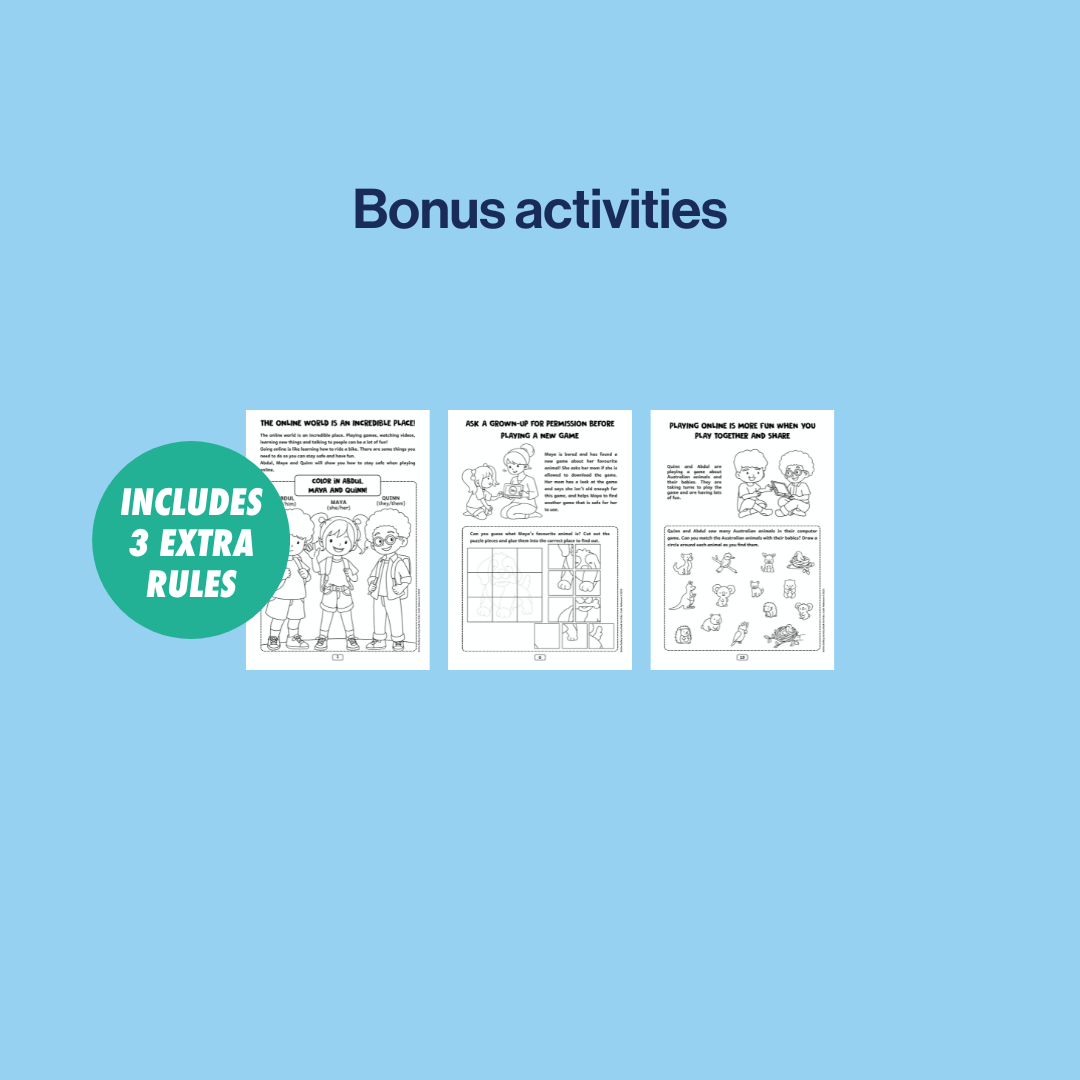 image to explain it includes 3 bonus activities