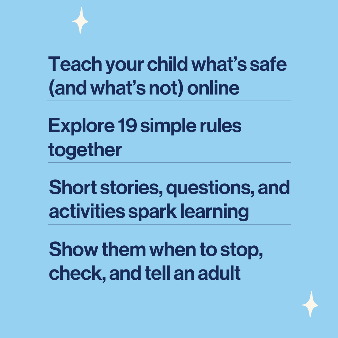 words to explain benefits of the online safety activity book