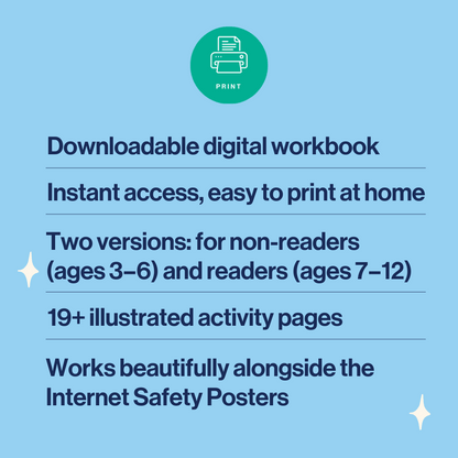 words to explain what you get when you buy the online safety activity book