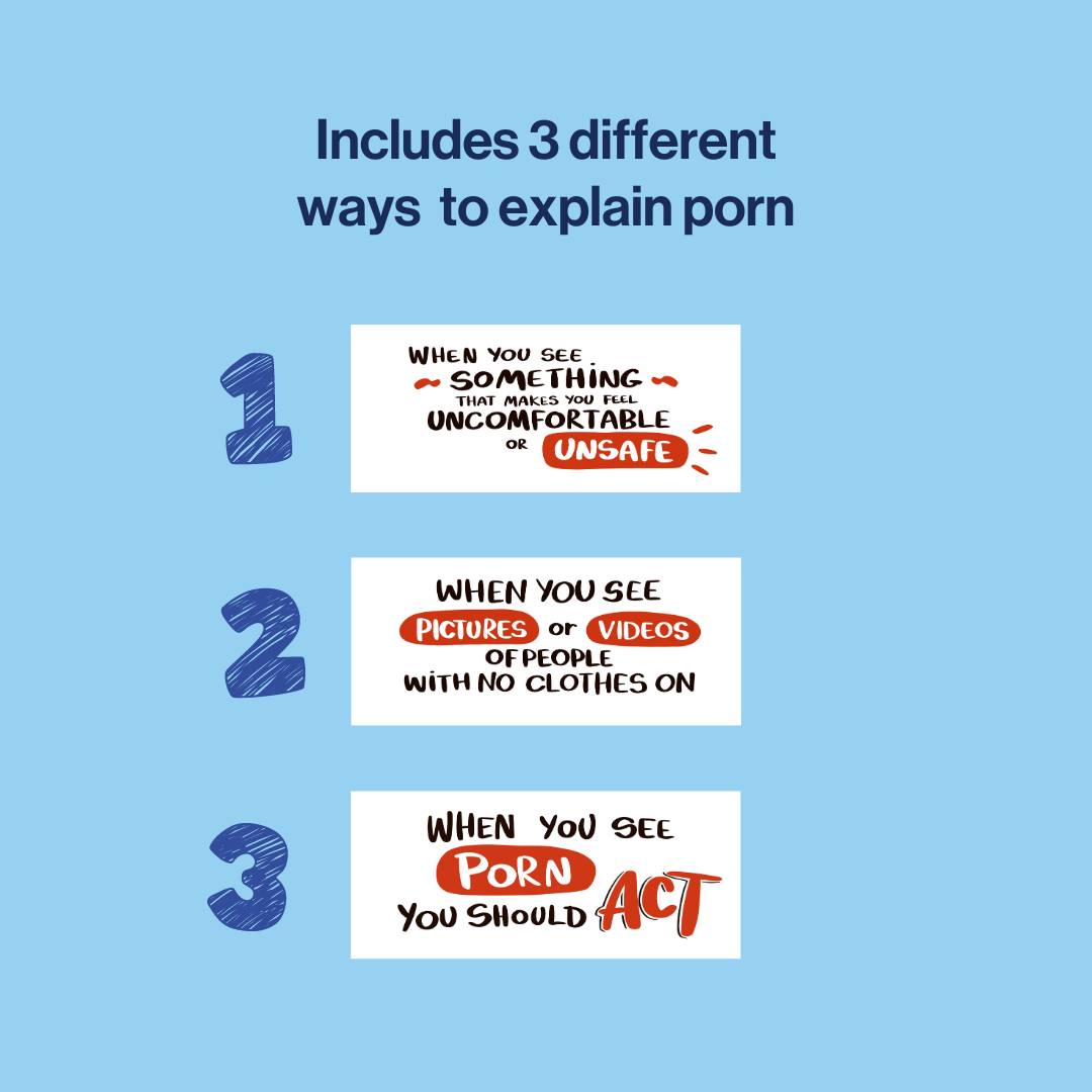 personalise the porn safety posters to use language you are comfortable in using