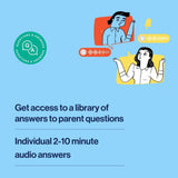 slide explaining that parents have access to a library of  audio answers to parent questions in this sex ed adult edition crash course