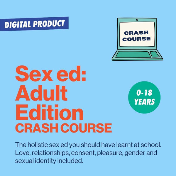 image explaining that the crash course is a sex ed adult edition