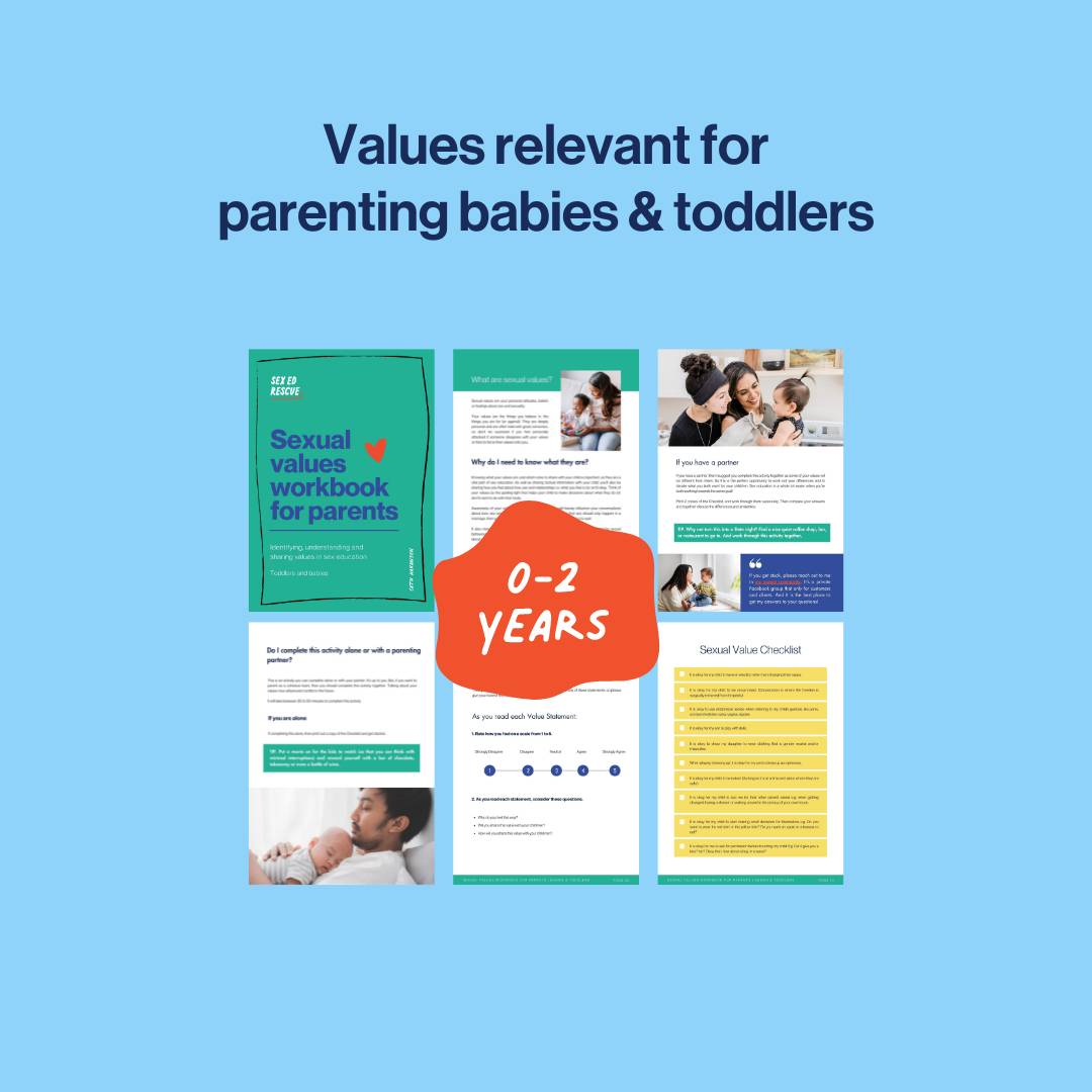 inside the Sexual Values Workbook for babies and toddlers