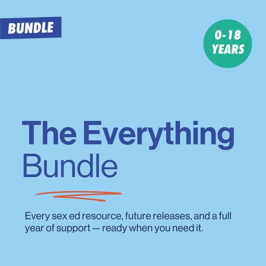 Promotional graphic for 'The Everything Bundle' with text on a blue background.