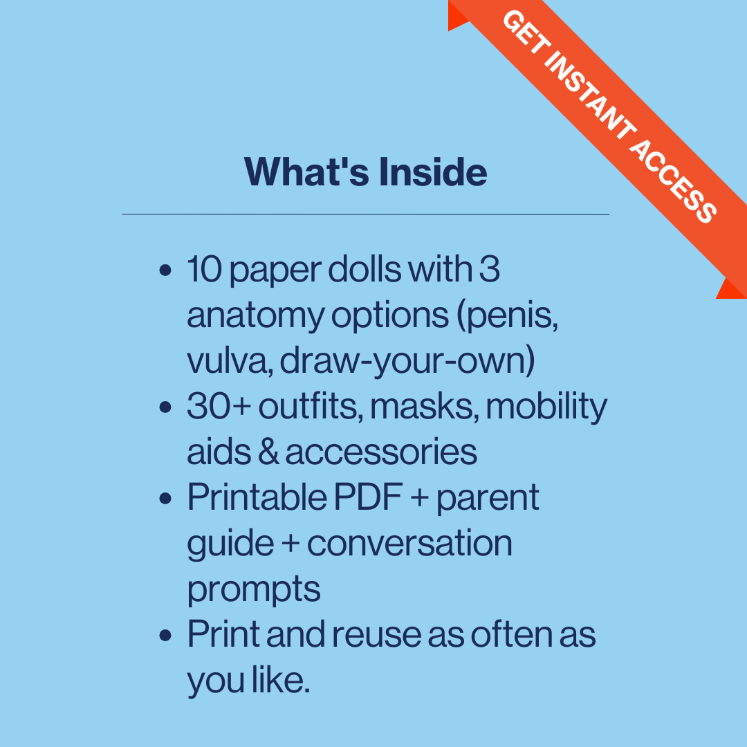 image to explain what you'll get with these anatomy paper dolls