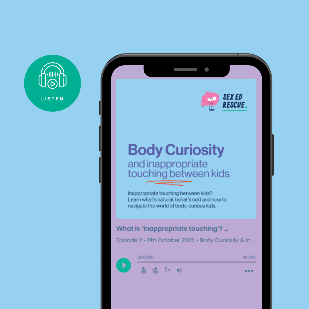 visual of what the audio looks like for the crash course on Body Curiosity & Inappropriate Touching between Kids 