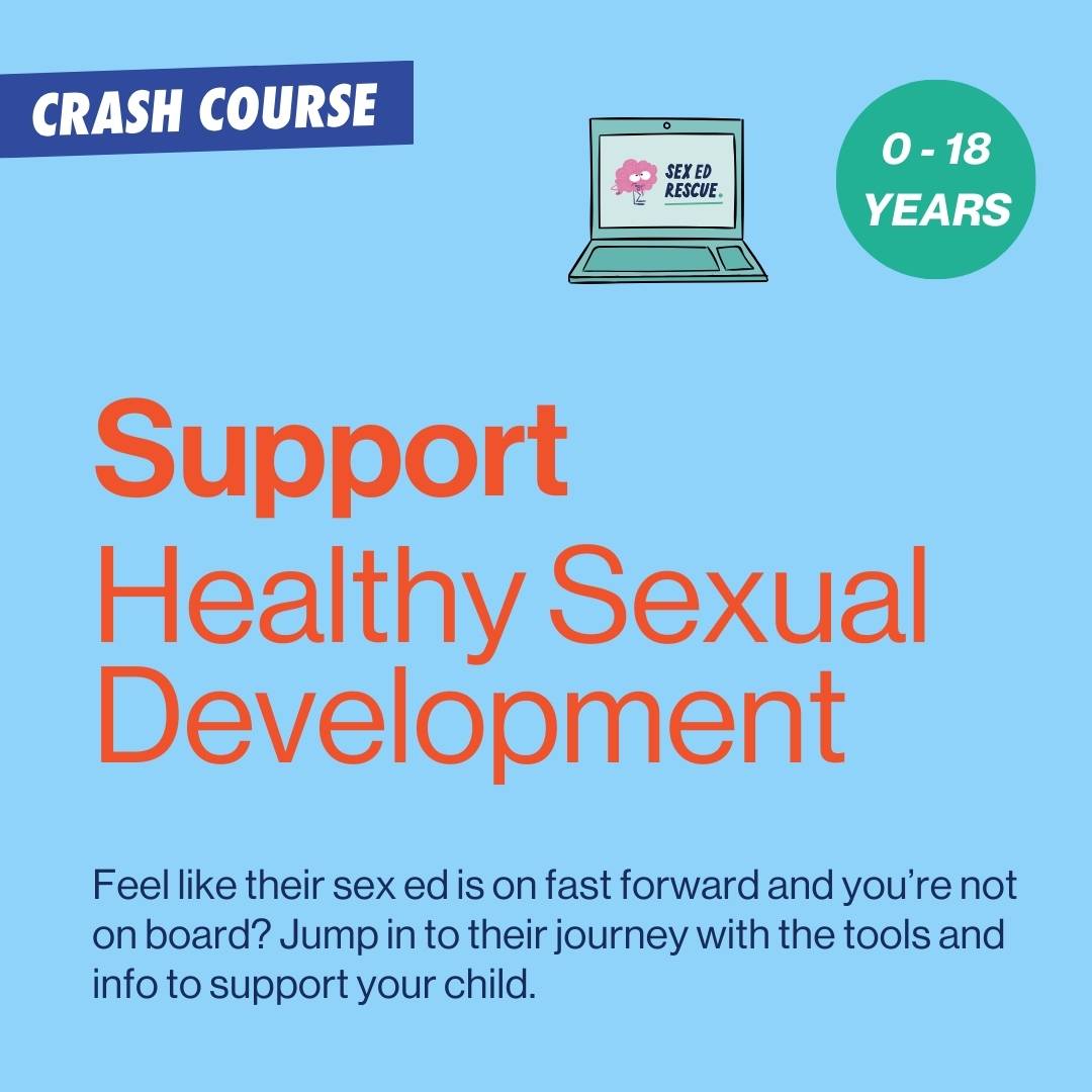 image naming the crash course about supporting healthy sexual development in kids