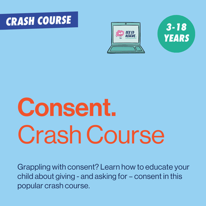 image to show name of crash course for teaching consent for kids