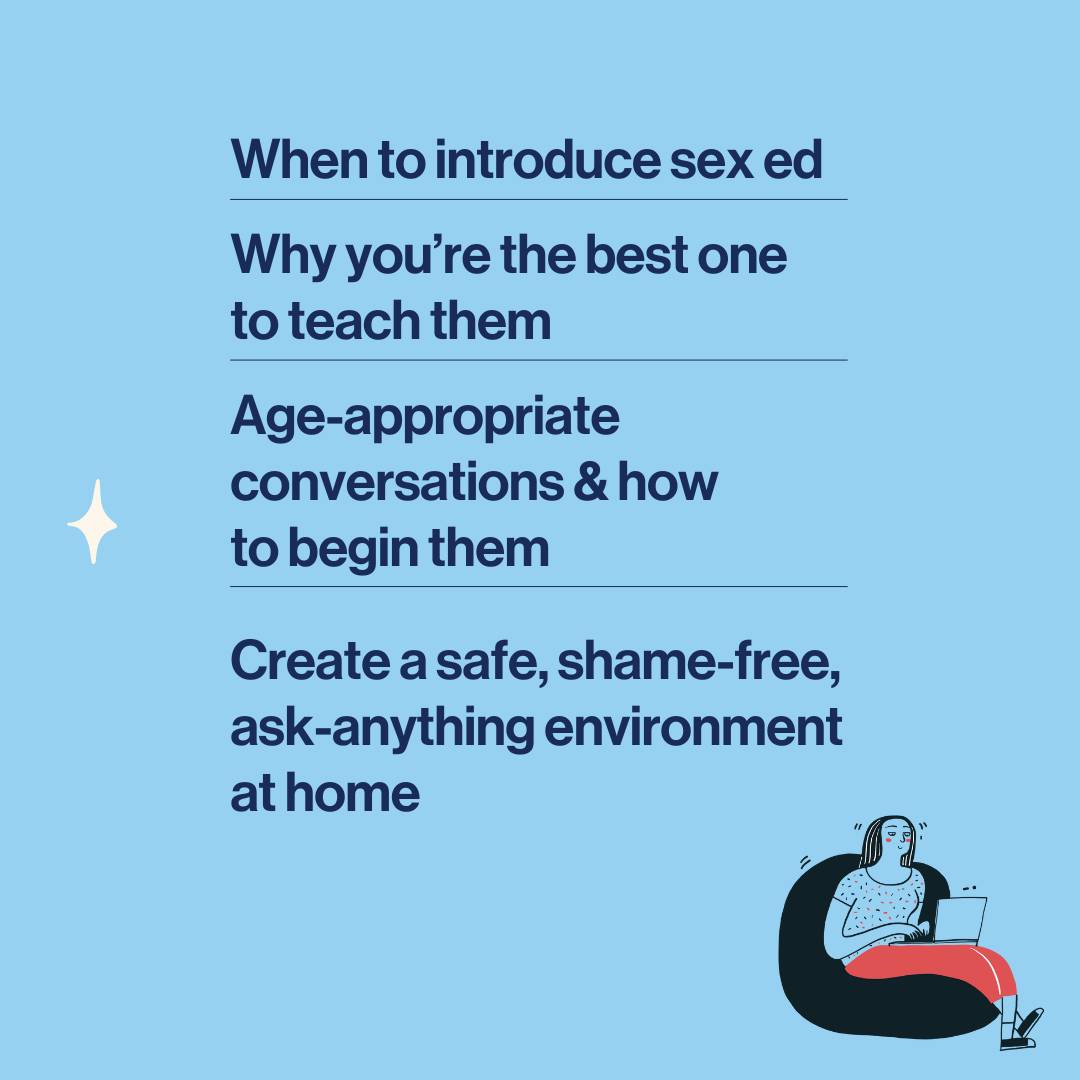 visual slide to show benefits of this crash course on how to talk to kids about sex