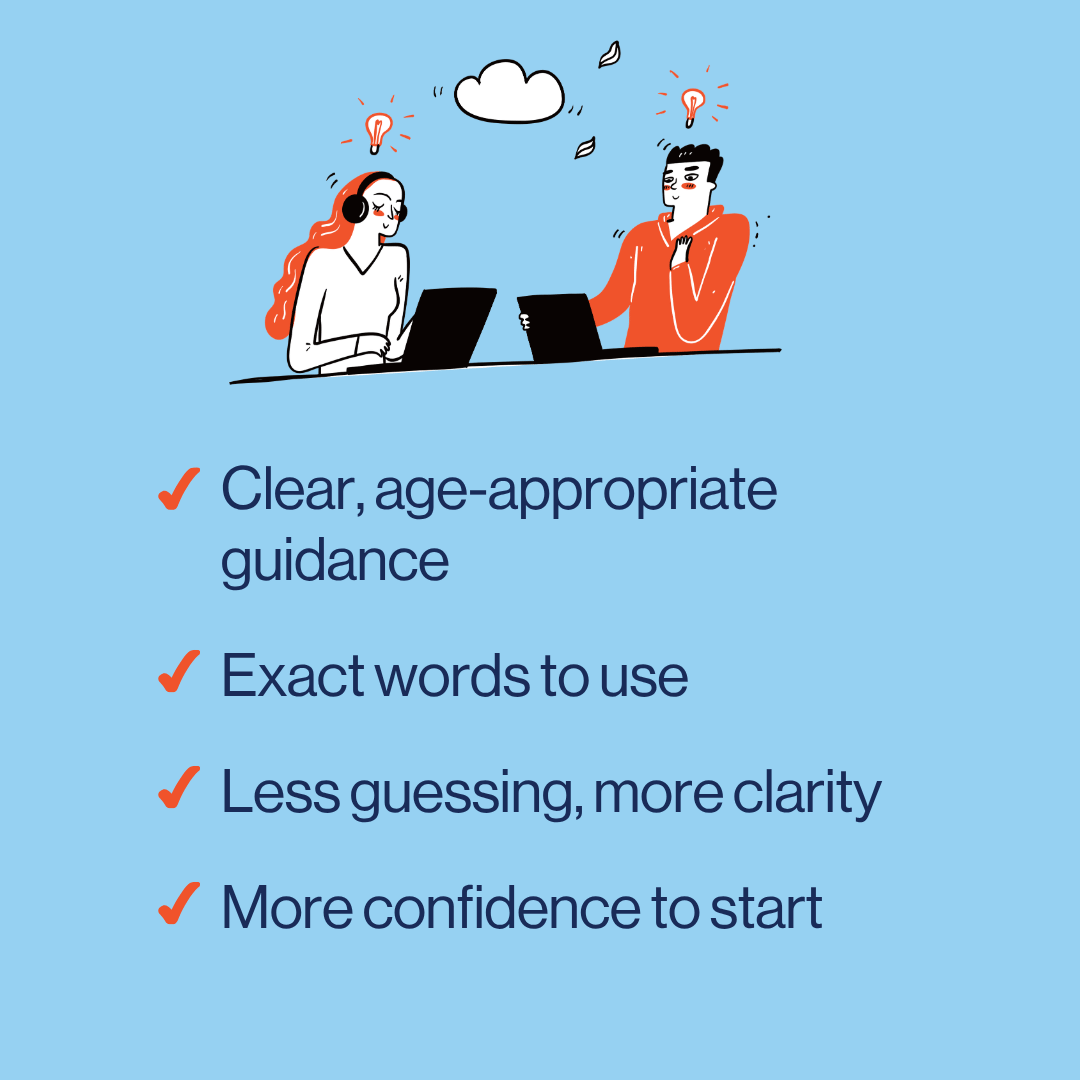 visual slide to show benefits of this crash course on how to talk to kids about sex