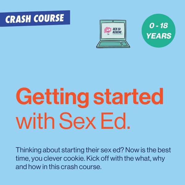 visual image that shows the name of this crash course that shows parents how to talk to teens about sex