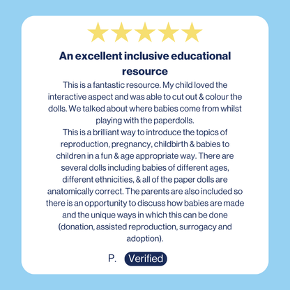 screenshot of a review of the paper dolls family printable