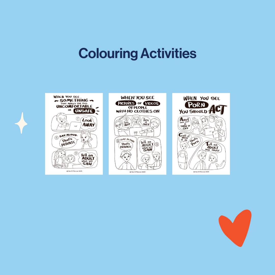 example of the porn safety rules activity of colouring in