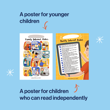 image explaining posters about online safety can be used with  children who can or can't read