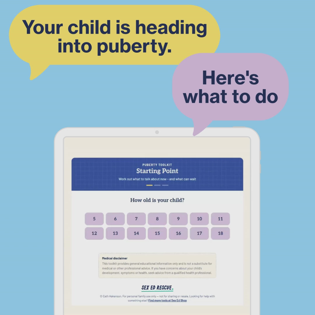 Puberty Toolkit video showing parents how to use the tools to explain body changes and support their child through puberty.