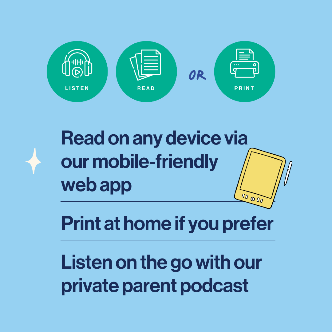 image to explain the format for the parents and puberty guide