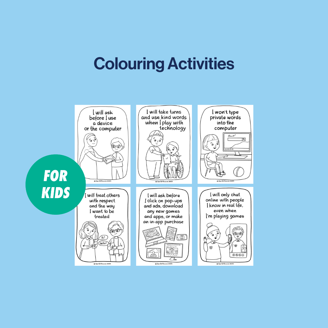 examples of  safer internet posters  colouring pages
