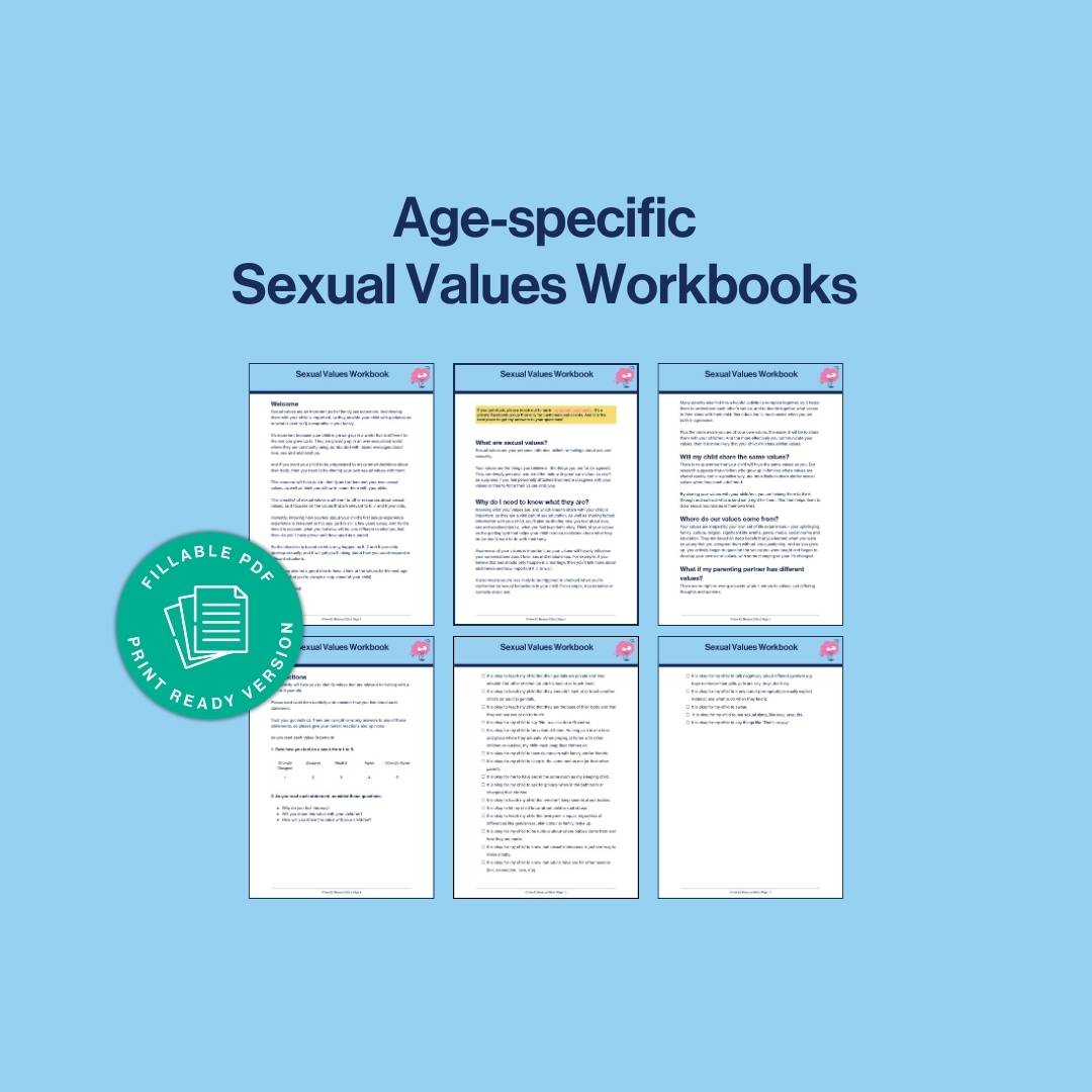 a look inside at the pages of the values about sexuality workbook