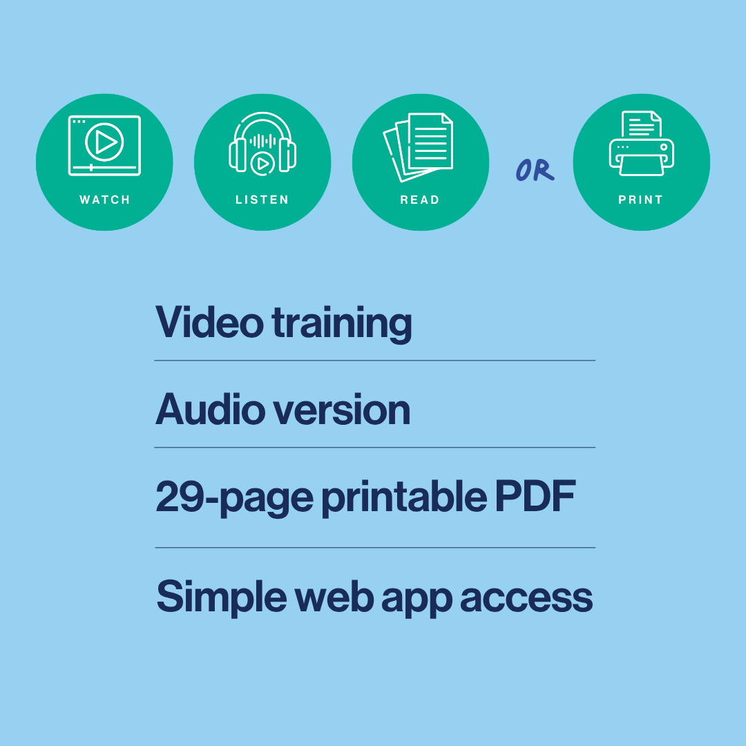 visual slide to explain what the features of this crash course  are, including when to start sex education